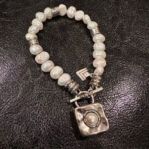 Silpada Designs Feminine Sterling Silver and Fresh Water Pearl Bracelet